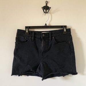 Madewell high waisted black denim shorts sz 29